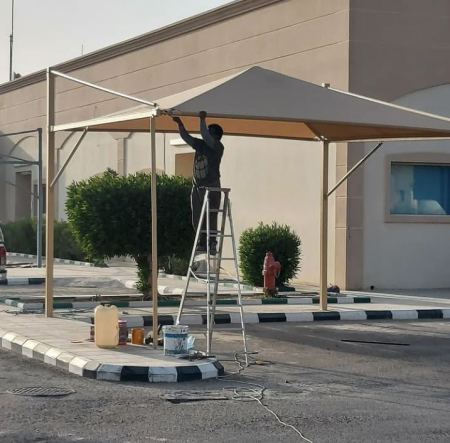 حي المهدية الرياض تركيب احدث مظلات السيارات والحديقه 